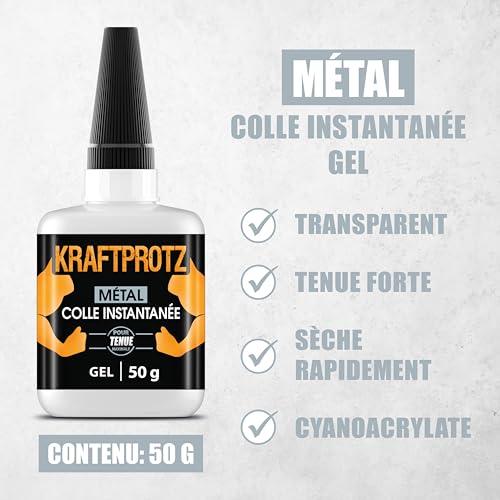 Colle Métal Gel 50 g - Super Glue Aluminium Acier Cuivre Fer Zinc – vue 3