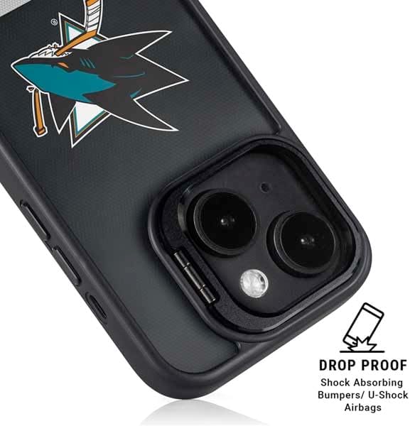 Skinit Kickstand Phone Case Compatible with iPhone 16 - Officially Licensed NHL San Jose Sharks Jersey Design