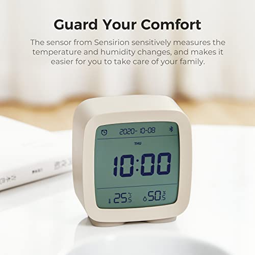qingping Smart Bluetooth Digital Alarm Clock with Multiple Alarms, Battery Operated Small Alarm Clock with Temperature and Humidity Display for Bedroom, Easy Settings Through app - Image 5