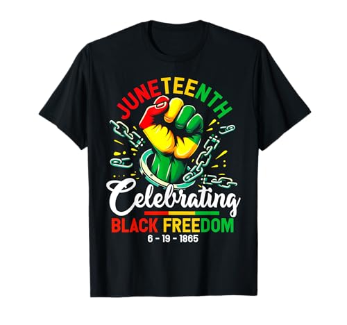 Juneteenth Celebrando la Libertad Negra 1865 Afroamericano Camiseta