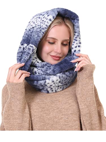 La Carrie Womens Leopard Print Infinity Scarf Loop Circle Neck Warmer (Light Blue Leopard) #TOP3