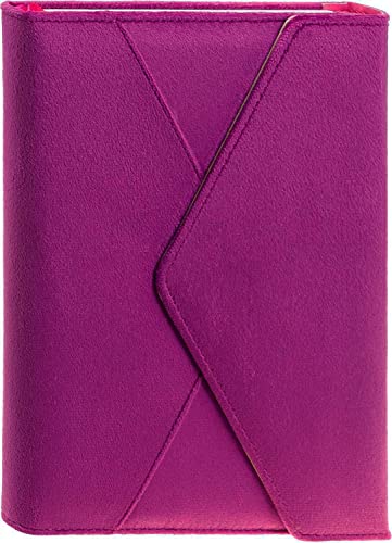 Eccolo Lined Journal Notebook, Velvet Hardcover, 256 Ruled Pages of Acid-Free Ivory Color Paper, Magnetic Flap Closure, 3 Bookmarks (Purple, 6x8 inches)
