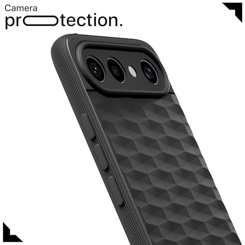 Image of Pikkme Back Cover for Vivo X300 FE 5G Camera Protection 3D Hexa Cube Design Silicone Protective Bumper Case (Black)