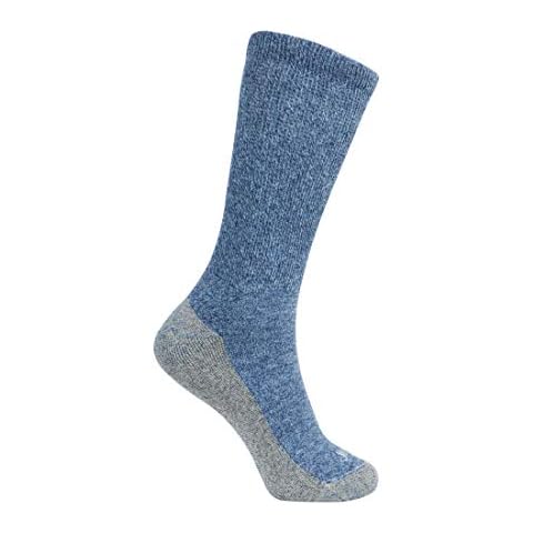 JAVIE Copper Crew Socks for Men & Women Sports Wicking Moisture Workout Training Socks Diabetic Non-binding Seamless Toe, Blue, Large Cover