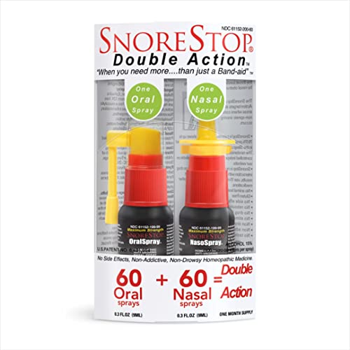 SnoreStop Double Action NasoSpray and Extinguisher Snoring Solution, Anti Snoring Throat and Naso Spray, Device-Free Snore Stopper - Natural Snoring Relief, Sleeping Aid - Breathe and Sleep Right