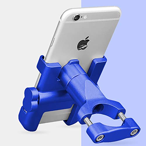 BINGFENG Aluminum Alloy Mobile Phone Frame Bicycle Electric car Motorcycle Battery car Shockproof Fixed Navigation Bracket Riding Accessories Blue