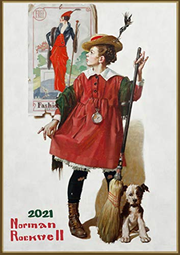 Calendrier mural 2020 [12 pages 20x30cm] Norman Rockwell Awesome femme Magazine Cover Art Vintage Af