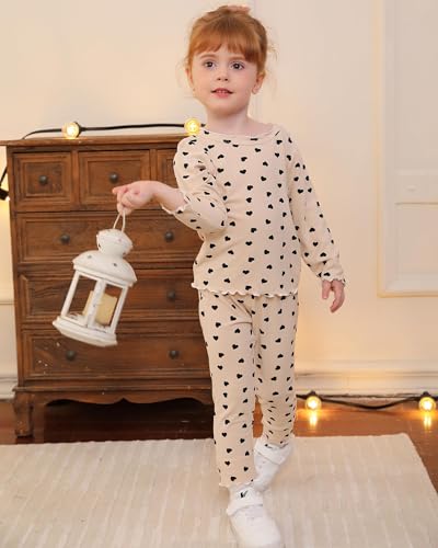 Mikrdoo Toddler Girls' Pajamas girl Sleepwear Rayon Derived from Bamboo Little Girl Pjs 2 Piece2