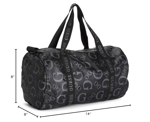 NEW GUESS Black Grey G Logo Gym Weekend Travel Lightweight Small Duffle Bag Handbag4