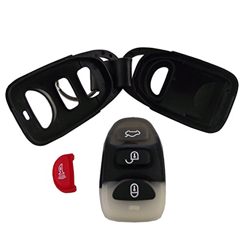 Kemani 2Pcs Keyless Entry Remote Key Case Fob Shell 4 Buttons For Elantra Sonata Kia Optima Cerato 3 Button+Panic (No Chips No Battery Holder) (2Pcs) #TOP2