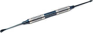 1pc Dental Implants Instruments Periosteal Elevator BUSAR Double Ended Instrument Pointed/Blunt Ends, O.R Grade Stainless Steel Hollow Handle Blue Titanium Coated Oral Surgical Dental Tools.