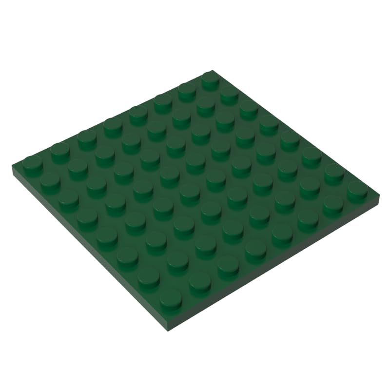 41539 Foundation Plate Plate 8x8 10 Pieces GDS-528 Compatible with Lego Building Blocks Color:Dark Green โ image 1