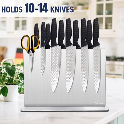 Pailexin Magnetic Knife Block Without Knives—Stainless Steel Double-Sided Magnetic Knife Holder Stand with Strong Magnets, Knife Storage Organizer for Kitchen Counter top by Pailexin - Image 4