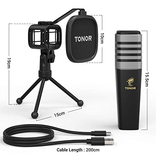 TONOR TC30 USB Condenser Microphone with Tripod & Accessories - Image 6