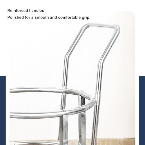 Chariot robuste pour marmites poubelles support mobile acier inoxydable
