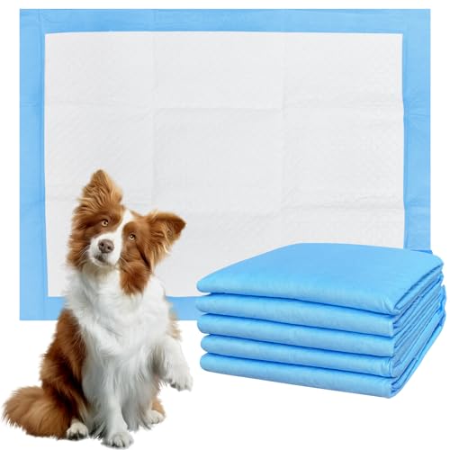 Blue Disposable Under Pads for Dogs Potty Training, Won&rsquo;t Leak & Super Absorbent 4-Layer Design...