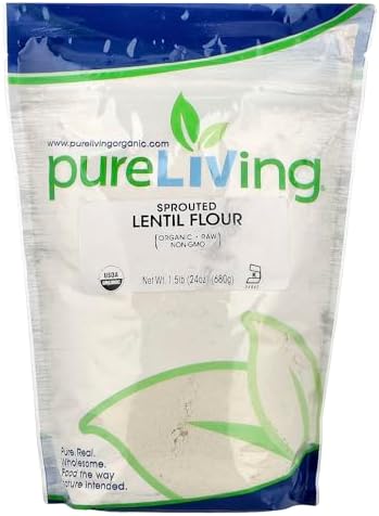 Pure Living Organic Sprouted Lentil Flour, 24 oz (680 g)