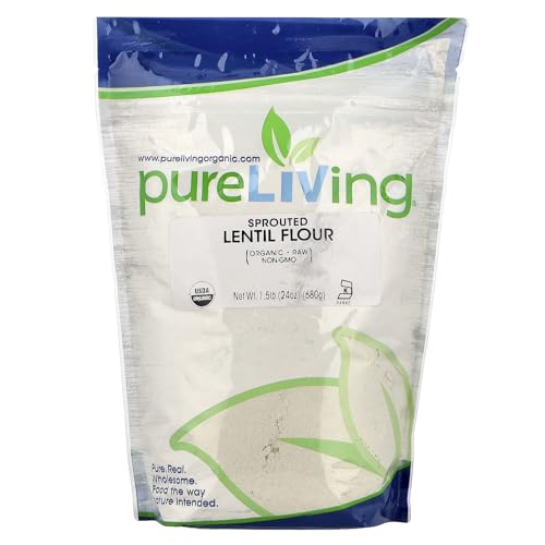 Pure Living Organic Sprouted Lentil Flour, 24 oz (680 g)