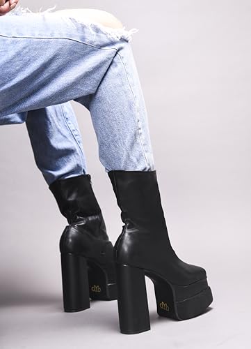 Image of SilverArrow Classy Trendy Comfortable ankel Length Block Heel Zipper Boots for Womens & Girls