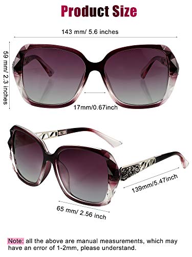 Frienda 3 Pieces Women Polarized Oversized Sunglasses Shiny Composite Frame Sunglasses Vintage Rhinestone Glasses2