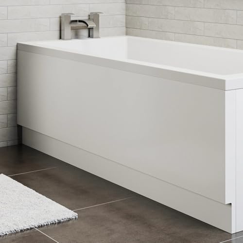 Baystone 1500 Side Front Bath Panel 20mm Acrylic Modern Panels for Bathroom Straight Baths Bathtub Soaking Tubs Smooth Easy Cut, White