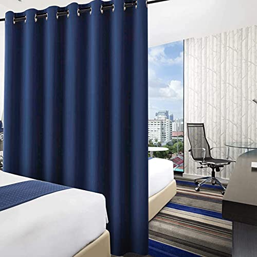 Image of RYB HOME Room Partition Curtains Privacy Blackout Drapes Energy Efficient Odor Reducing Home Decoration for Dorm Studio Office Space, 8 ft Tall x 10 ft Wide, Navy Blue, 1 Panel