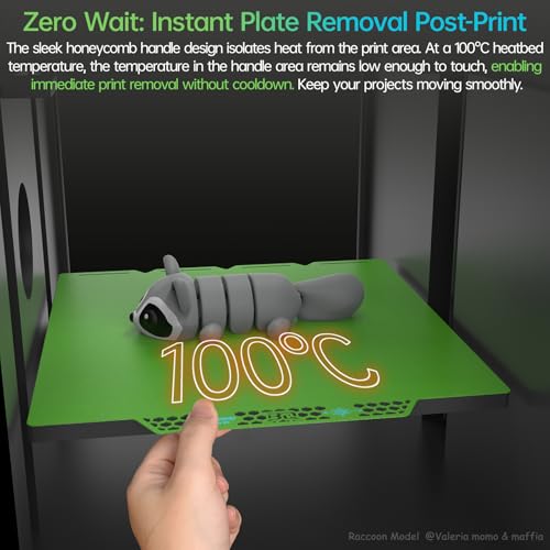 Image of BIQU CryoGrip Pro Glacier Build Plate for Snap-Maker U1 3D Printer | Low Temperature Printing, Double-Sided Spring Steel Sheet, 276X301mm, Green