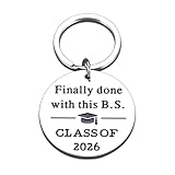 Funny College Graduation Gifts for Him Her 2025 College High School Graduation Gift for Him Her, Funny Senior Gift for Son Daughter Class of 2025 Keychain, Senior Night 2025 Gifts for Graduate