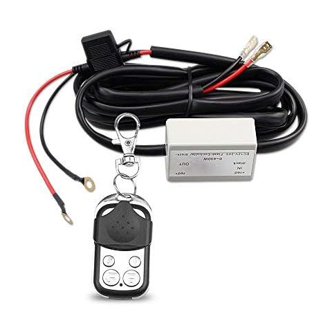 LEADTOPS Heavy Duty LED Light Bar 400Watts Load Wiring Harness Wireless Strobe Wiring Kit ON-Off-Strobe RF Remote Control Switch for 12V Car Truck Work Light Driving Light Cover