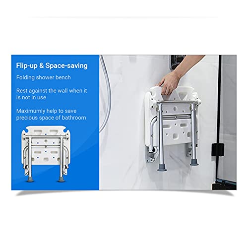 Tabouret de douche pliant et rabattable blanc à visser Qf Shop - 5