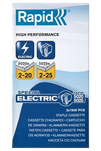 Rapid 5020/5025 Staple Cassette Cartridge 1500 Staples [For R5020E/R5025E Stapler] Ref 23271900 [Pack Of 2] #TOP2