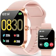 Smart Watch, Smartwatches for Men Women, 1.85" HD Fitness Tracker Answer/Make Calls, 120+ Sport Modes, Heart Rate/Sleep Monitor, IP68 Waterproof Fitness Watch, Smartwatch for Android iOS Pink