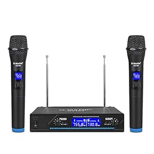 G-MARK G210V draadloze microfoonset draadloze microfoon professionele 2-kanaals karaoke microfoon voor partyzingen in de…