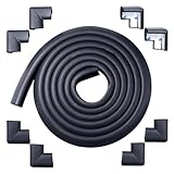 Arinbeb Foam Corner Protector for The Fireplace Hearths Edge and Corner Guard, with Retardant Materials Foam Safety Bumpers Baby Proofing (Black)