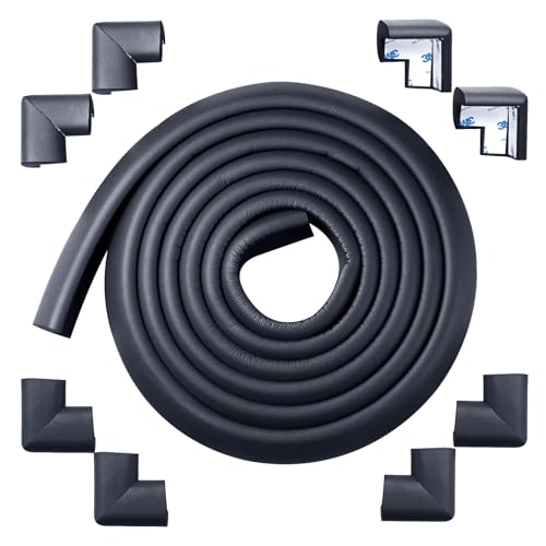 Arinbeb Foam Corner Protector for The Fireplace Hearths Edge and Corner Guard, with Retardant Materials Foam Safety Bumpers Baby Proofing (Black) by ARINBEB - Used condition - CA$17.82