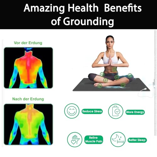 STFALI Grounding Mat, Erdungsmatte, ESD Matte für Wohlbefinden 100 * 30cm, Schmerzen, Verspannungen, Angstlinderung, Besseren Schlaf,für Unter Dem Schreibtisch, Tisch, Sofa 100 * 30cm