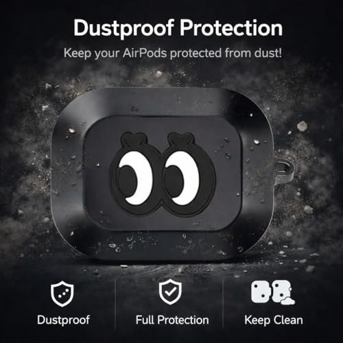 Image of Anvique Silicone Case Cover for Realme Buds Air 8, Dustproof and Shockproof Protection, Compatible with Realme Buds Air 8 (Black Eye)