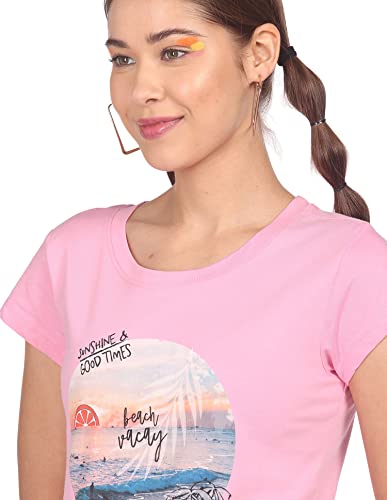 Image of SUGR BASICS Women's Printed Regular Fit T-Shirts