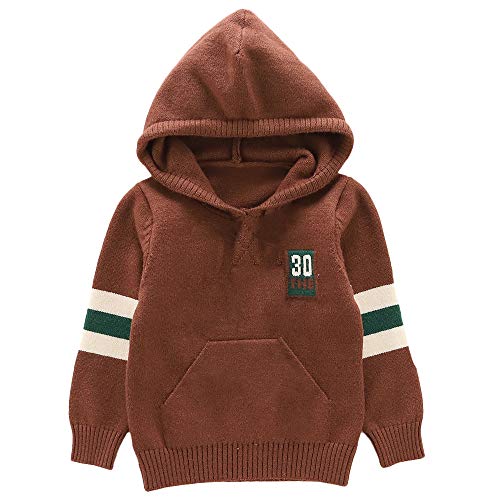 Moonnut Unisex Baby Boys Girls Pullover Hoodie Toddler Hooded Sweatshirt with Pocket Sweater Casual Tops, 2T Brown