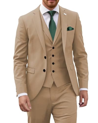 Suits for Men Slim Fit 3 Piece Mens Suit for Weeding Groom Suit Business Formal Jacket Vest Pants Set