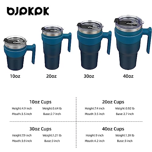 Image of BJPKPK 40 oz Tumbler with Handle & Straw, Insulated Stainless Steel Mug