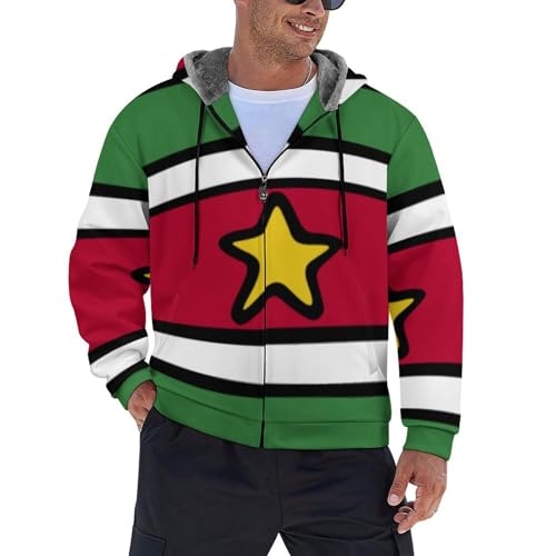 Sweat à capuche zippé homme drapeau Suriname pull sport léger