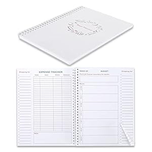 Weekly Meal Planner Notebook and Food Planner with Easy Tear off Grocery List & Expense Tracker Organizer, 52 Weeks, 10″X7″, Spiral Design