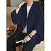 HZCX FASHION Men's Kimono Cardigan Lightweight Jackets Linen Haori Samurai Robe(Navy,L)