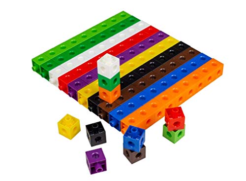 A2Bsales 100 X 2Cm Snap Cubes - Counting Linking Building Maths Home Early Learning