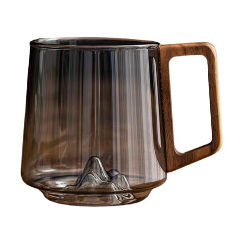 Tasse à eau de grande capacité en verre résistant à la chaleur pour la maison, la montagne, le bureau, gris