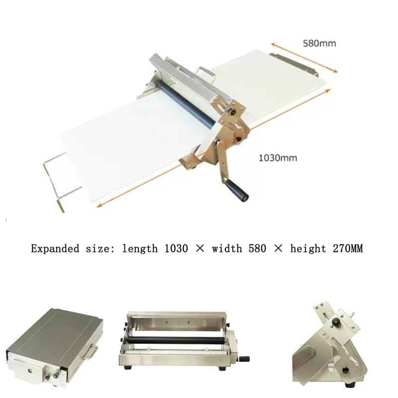 Laminatrice for pasta pieghevole, Macchina manuale for riavvolgere i fideos, Acciaio inossidabile for alimenti, Prevenzione dell'ossidazione, Utilizzo nei croissant(Rs101)
