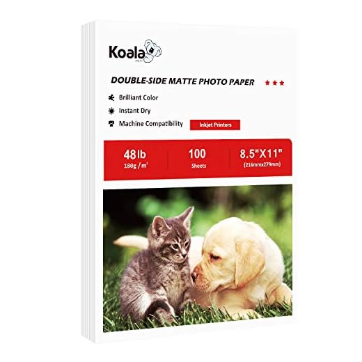 Koala Photo Paper Double-side Matte 8.5X11 Inches Compatible with Inkjet Printer 48LB Presentation Paper 100 Sheets
