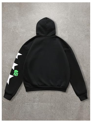 SOLY HUX Men's Letter Graphic Zip Up Hoodie Sweatshirt Long Sleeve Hooded Casual Jacket Streetwear2