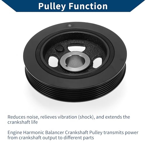 Hihaha No.2312425000 Engine Harmonic Balancer Crankshaft Pulley for Dodge Journey 2009-2020 Harmonic Balancer Pulley Crank Pulley 6 Groove Durable by Hihaha - Image 4